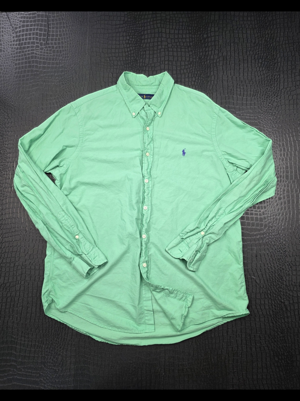 Ralph Lauren Long Sleeve Button Up Purple Pony Green Size XL